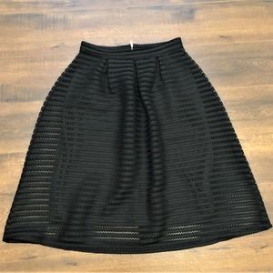 January 7 Black Eyelet Circle Skirt M